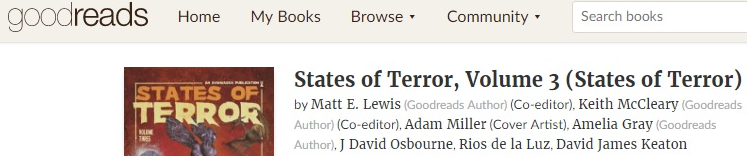 Add States of Terror Vol.3 to your Goodreads List!